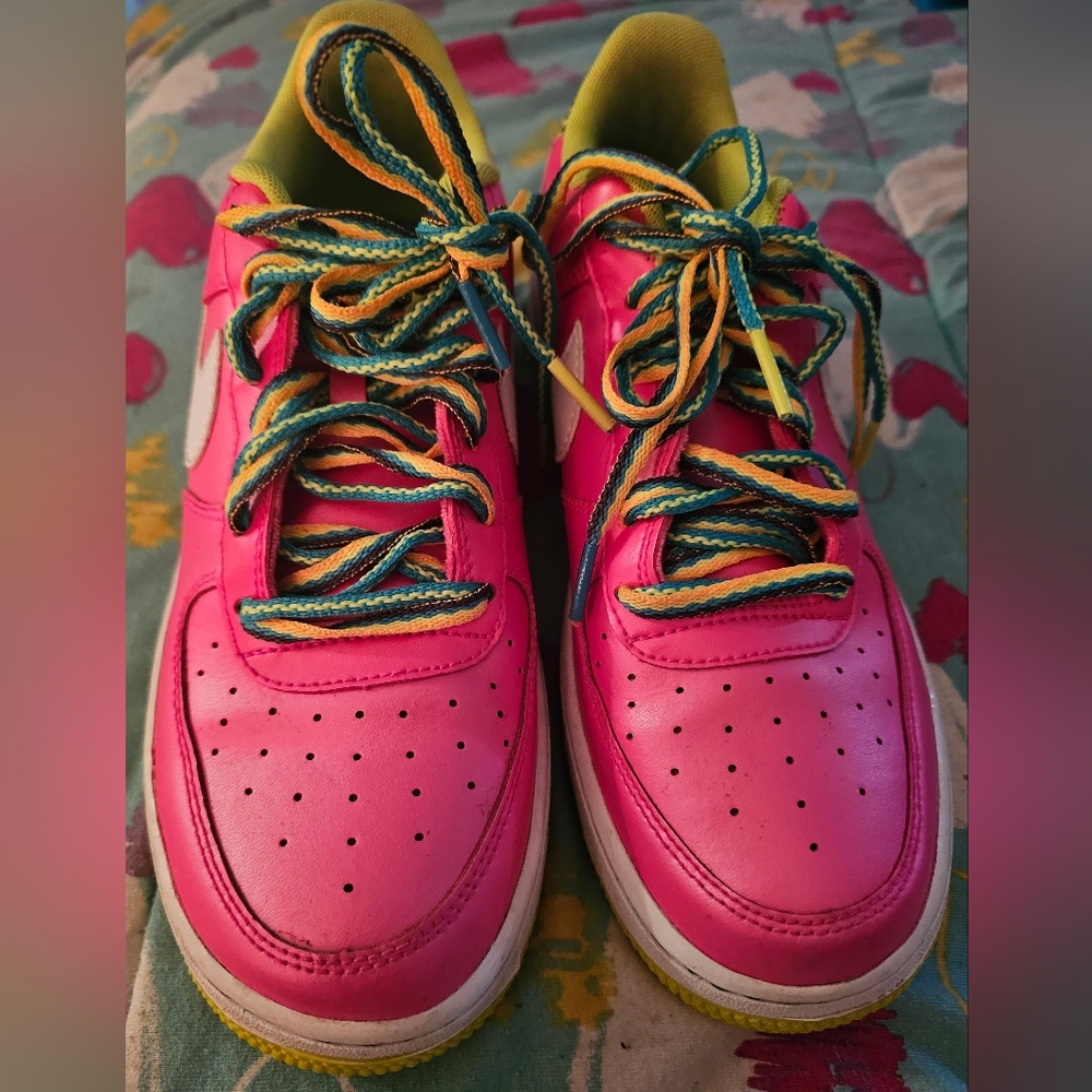 Neon Pink Nike Air Force 1s